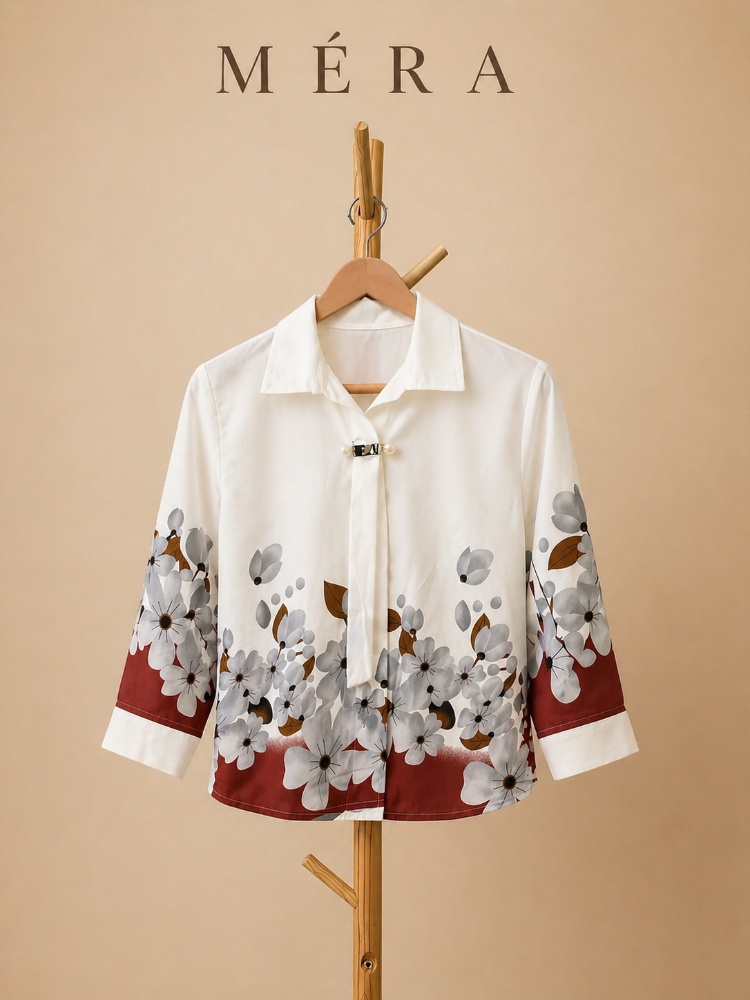 Crimson Flora Shirt