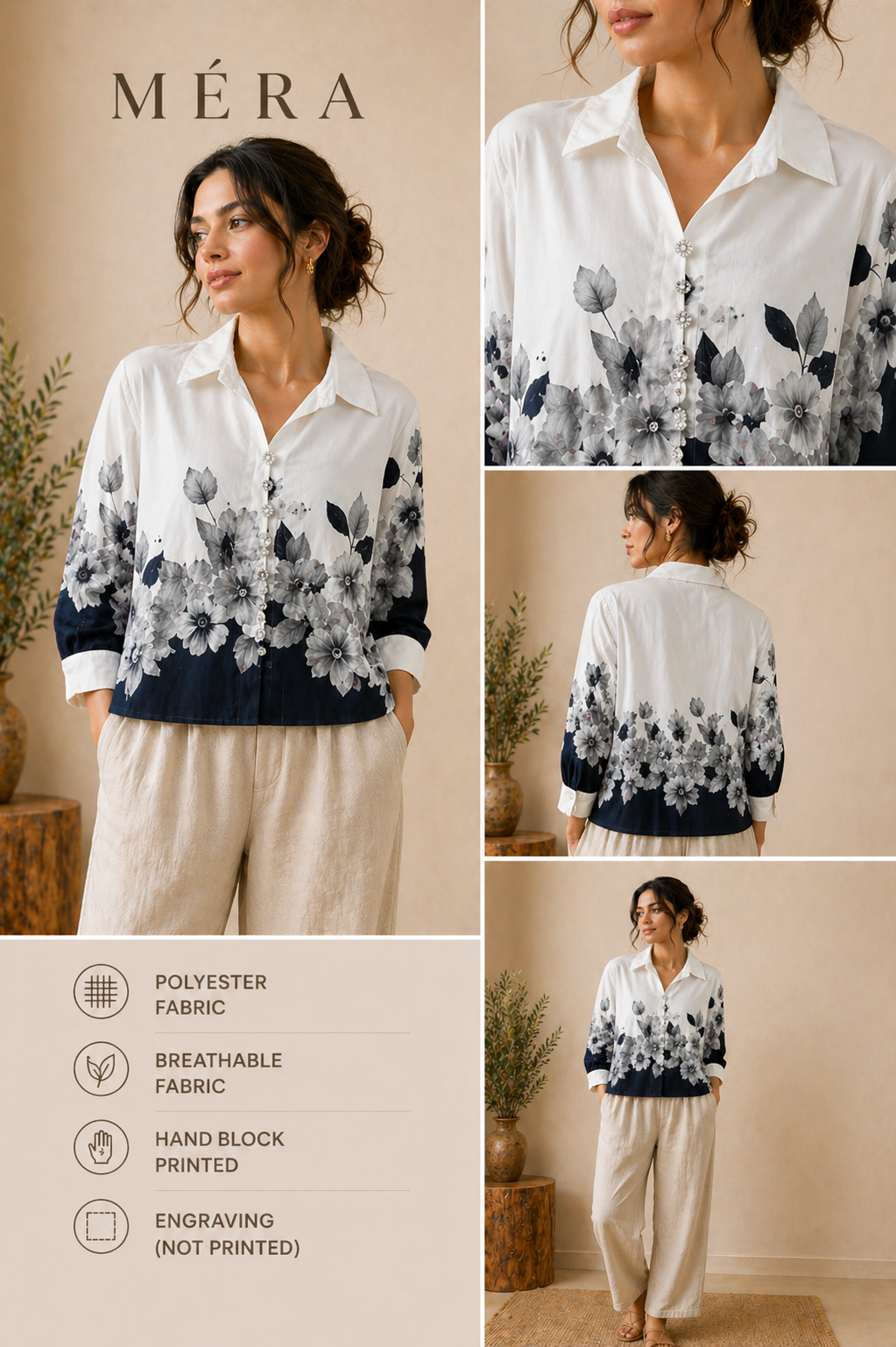 Ivory Night Floral Shirt
