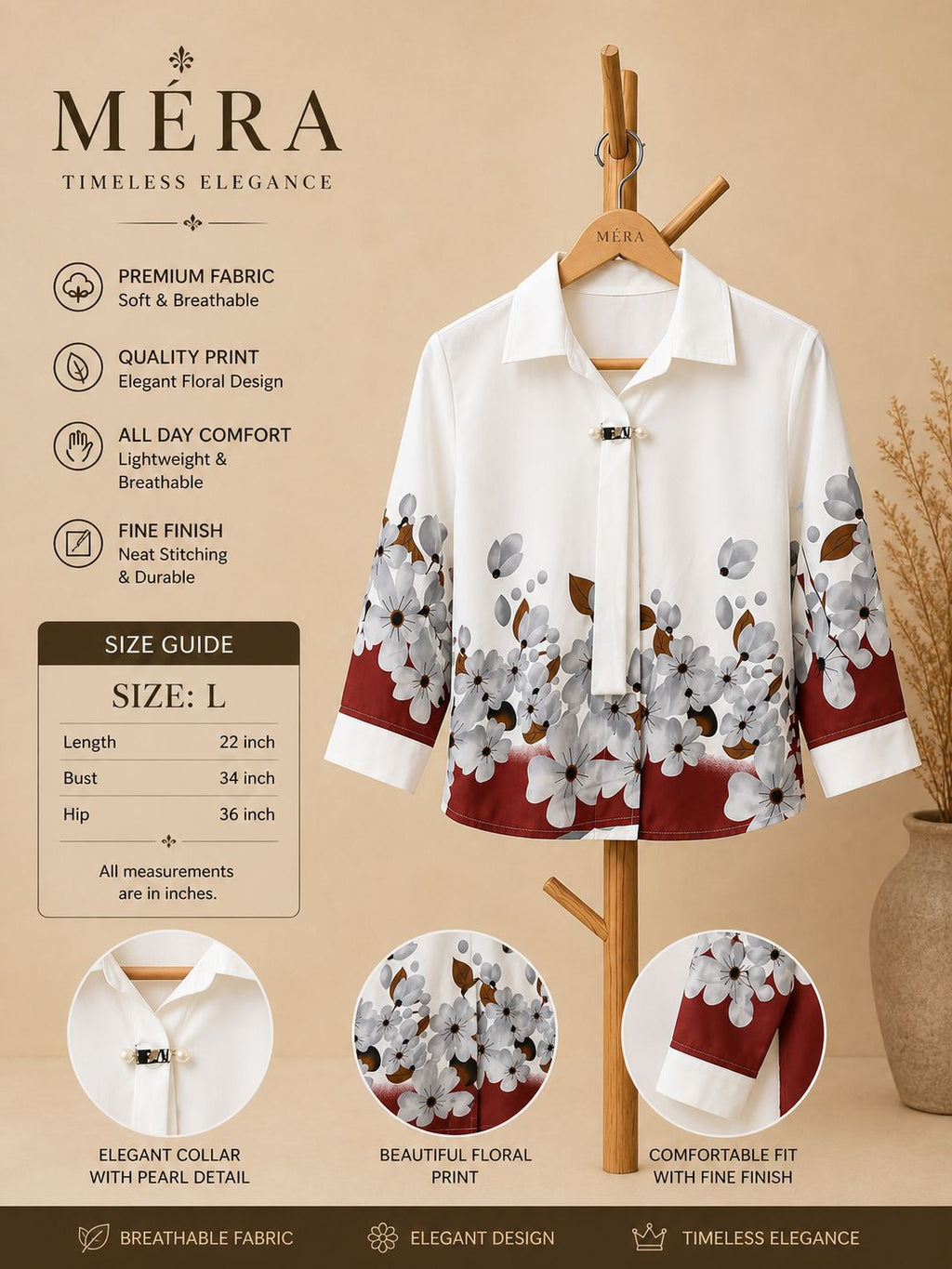 Crimson Flora Shirt