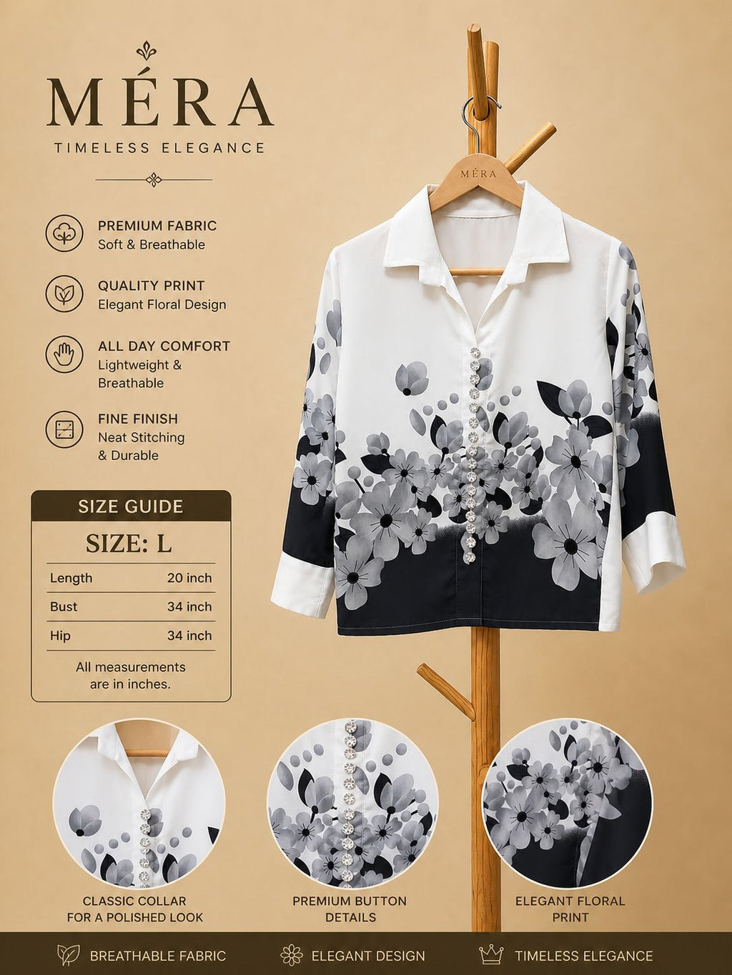 Ivory Night Floral Shirt