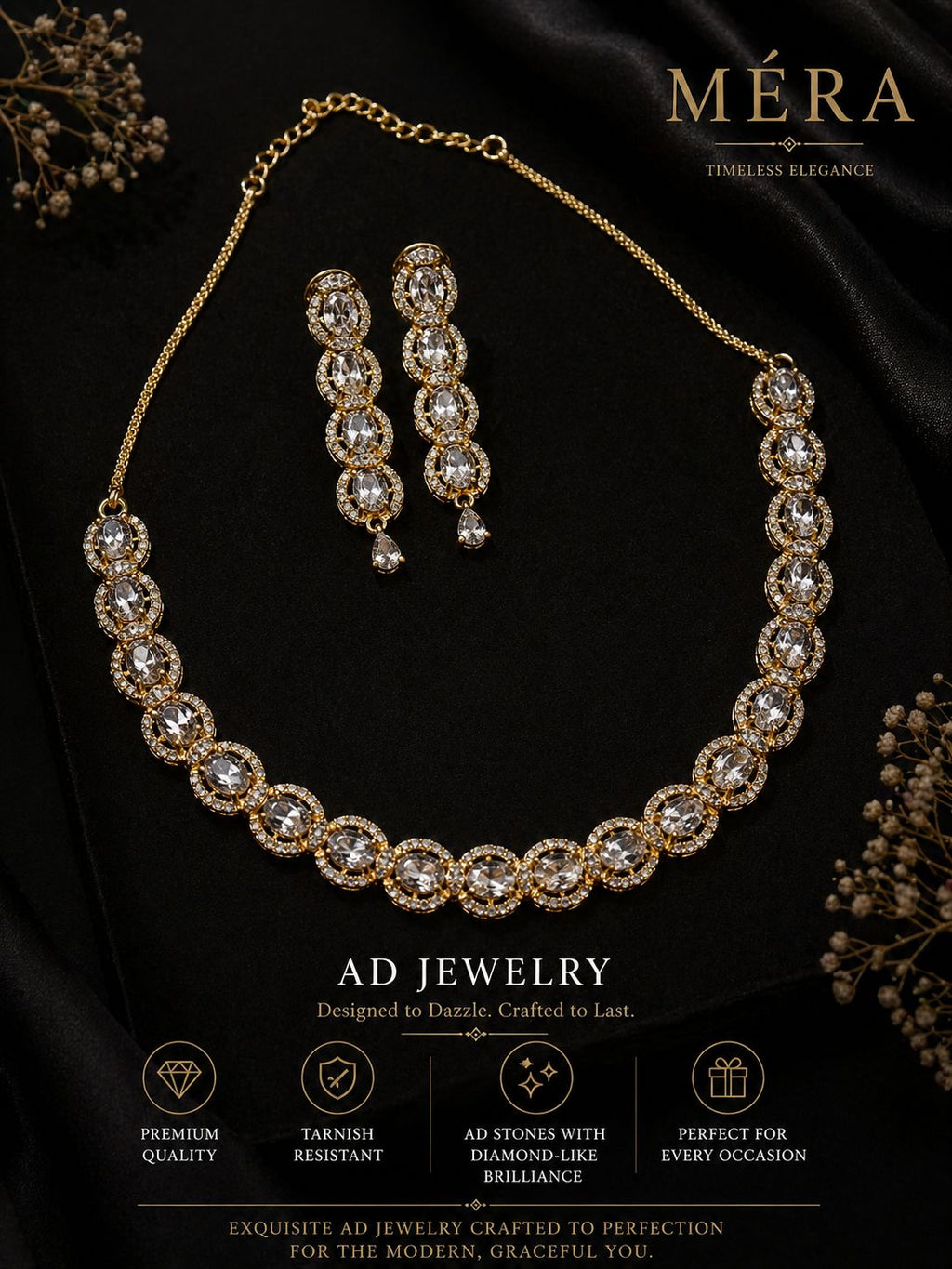 Radiant circle AD jewelry set